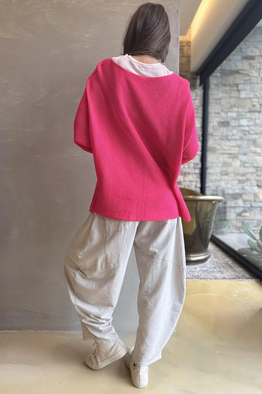 Conrad Slouch Cotton Knit Hot Pink